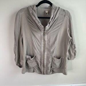 XCVI zip up‎ three quarter sleeves lagenlook jacket size medium
